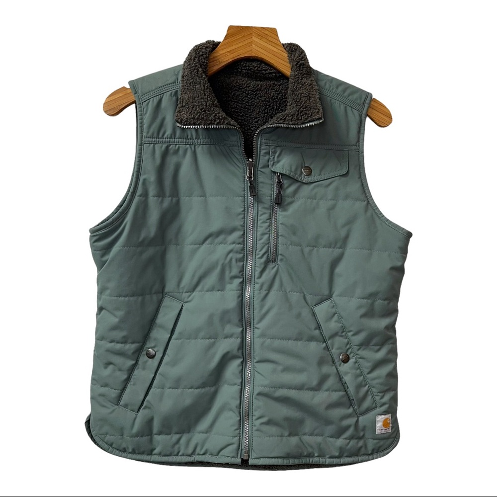 Carhartt 103907 Women's Reversible Utility Sherpa Lined Vest Balsam Green S